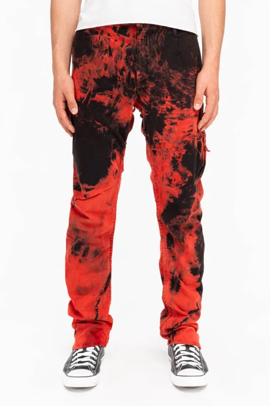 TECHNIQUE CARGO IN TIE DYE BLACK AND RED sold by Robin's Jean