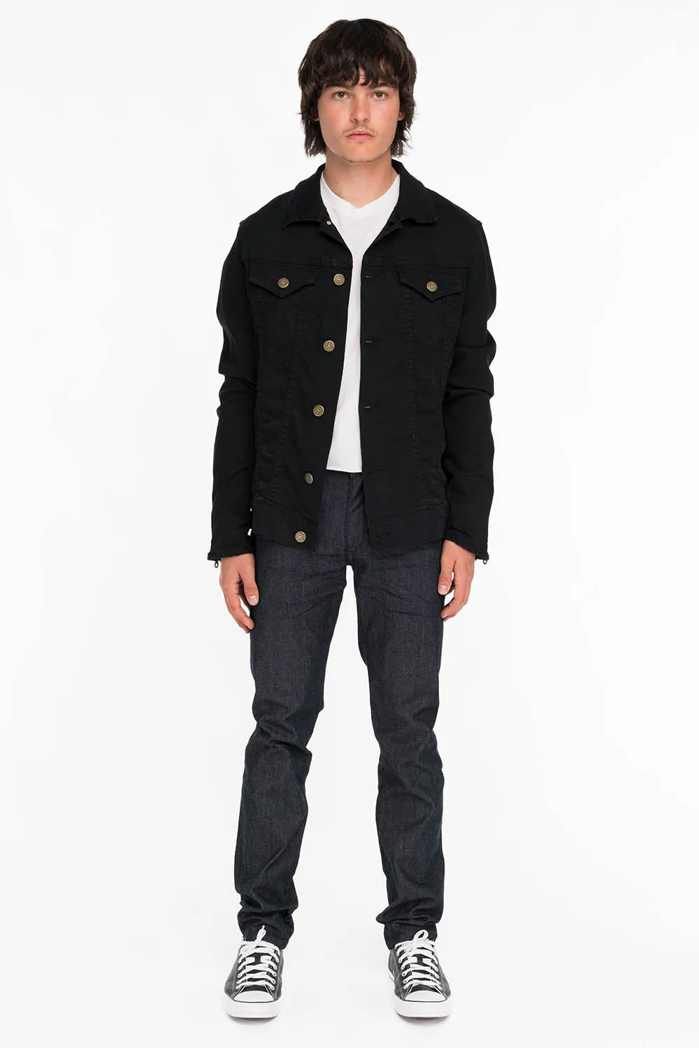 MENS RAW DENIM SLIM FIT KILLER FLAP JEANS WITH GOLD WINGS AND CRYSTALS sold by Robin's Jean product image thumbnail 4