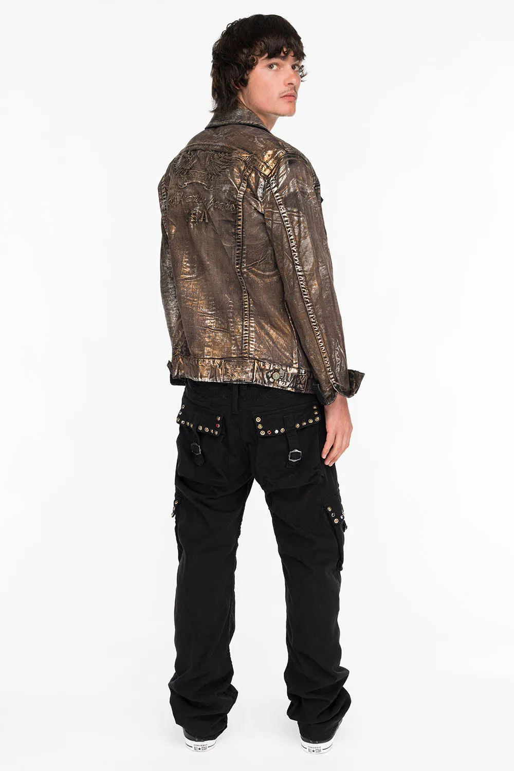 ROBINS NEW MILITARY STYLE CARGO PANTS IN BLACK WITH STUDS AND CRYSTALS sold by Robin's Jean product image thumbnail 5