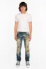 CROSSED OUT LONG FLAP MENS JEANS WITH CRYSTALS IN 4D DARK BROKEN sold by Robin's Jean