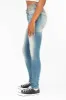 ROBIN'S DOUBLE WAIST SKINNY IN ANTIQUE LIGHT BLUE WITH CRYSTALS sold by Robin's Jean