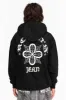 ORNATE HOODIE WITH CRYSTALS IN BLACK sold by Robin's Jean