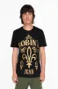 GOLD GLITTER FLEUR TEE IN BLACK sold by Robin's Jean