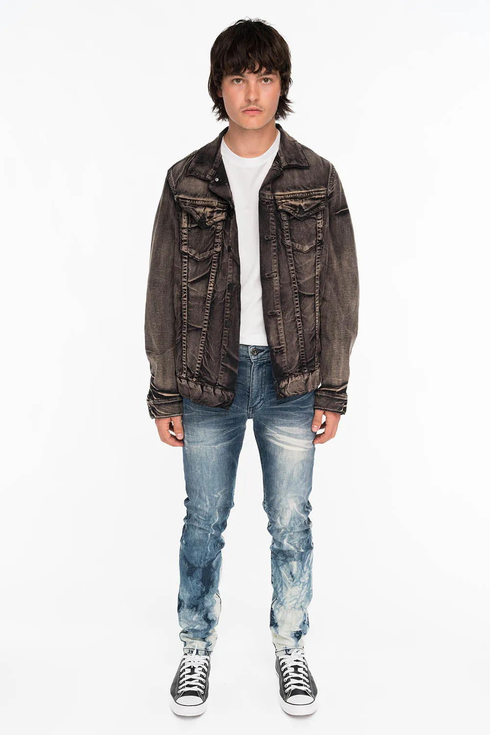 KILLER FLAP MENS SKINNY JEANS IN CLOUD JAPAN WITH INDIGO CROCODILE FLAPS sold by Robin's Jean product image thumbnail 4