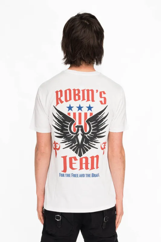 FREEDOM EAGLE TEE IN WHITE sold by Robin's Jean