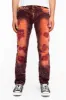 MENS LONG FLAP SLIM JEANS WITH CRYSTALS IN 4D LIGHT MALBEC WASH sold by Robin's Jean
