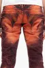 MENS LONG FLAP SLIM JEANS WITH CRYSTALS IN 4D LIGHT MALBEC WASH sold by Robin's Jean