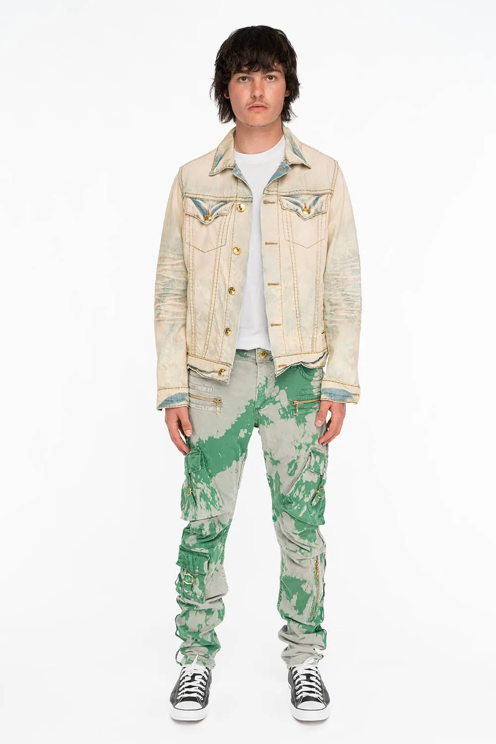 TIEDYE MILITARY STYLE MENS CARGO PANTS IN GREEN AND GRAY sold by Robin's Jean product image thumbnail 3