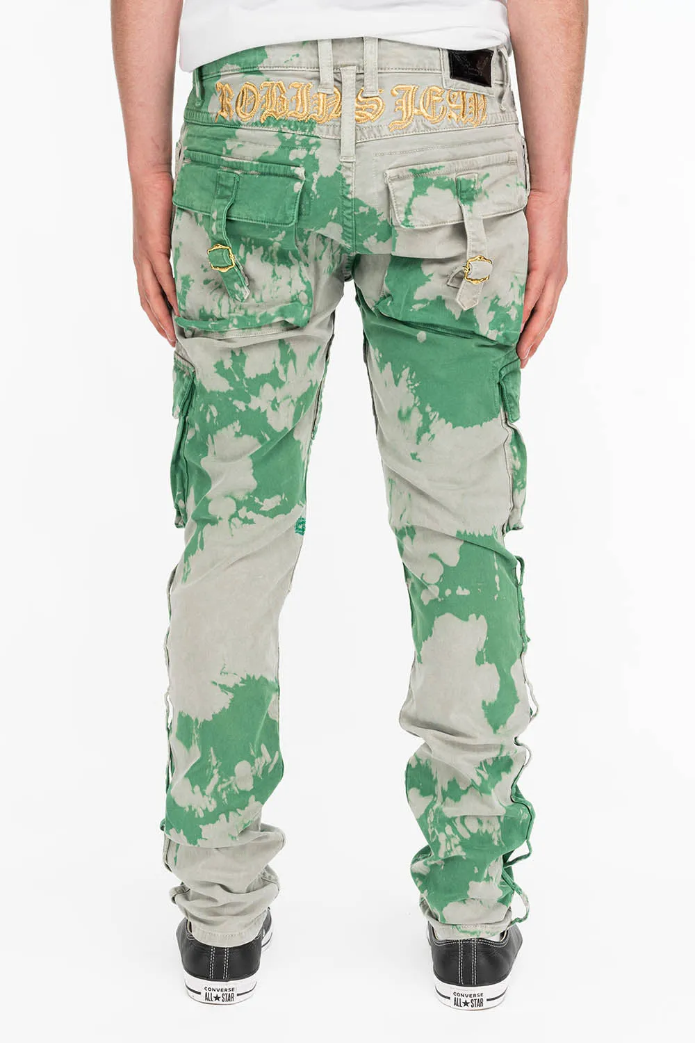 TIEDYE MILITARY STYLE MENS CARGO PANTS IN GREEN AND GRAY sold by Robin's Jean product image thumbnail 2