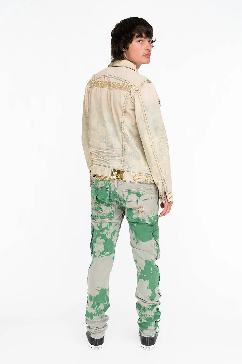 TIEDYE MILITARY STYLE MENS CARGO PANTS IN GREEN AND GRAY sold by Robin's Jean product image thumbnail 4