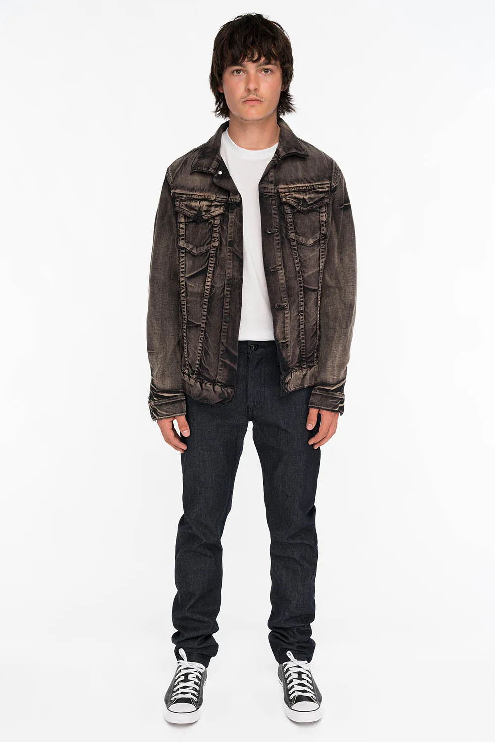 MENS RAW DENIM SLIM FIT KILLER FLAP JEANS WITH WINGS STUDS AND CRYSTALS sold by Robin's Jean product image thumbnail 4