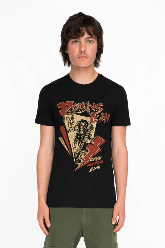ROCKIN AMERICAN JEANS TEE IN BLACK sold by Robin's Jean