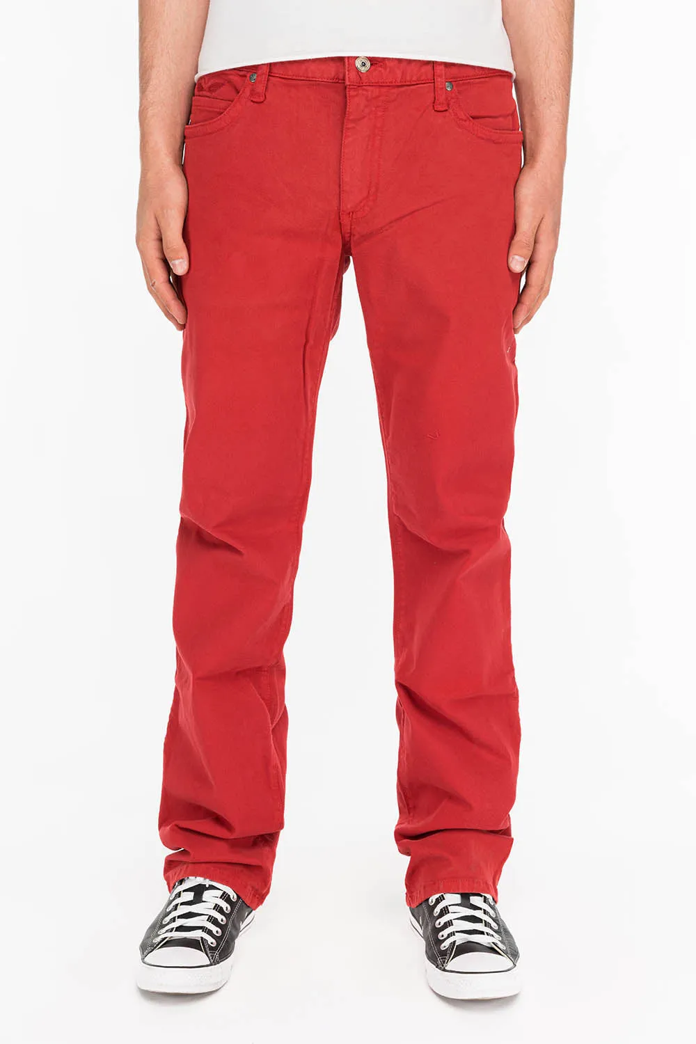 CLASSIC 5 POCKET STRAIGHT LEG JEANS IN BURGUNDY sold by Robin's Jean