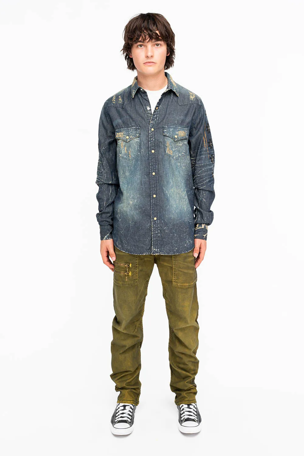 MENS CARGO ZIPPER PANTS IN DUSTY YELLOW sold by Robin's Jean product image thumbnail 4