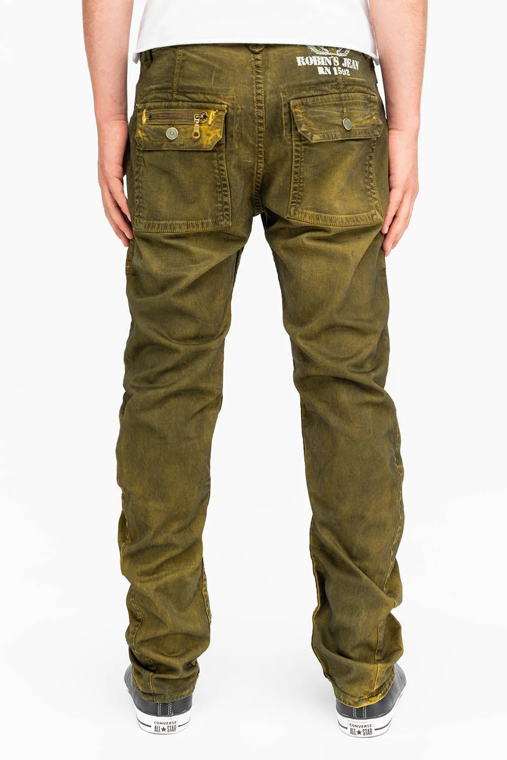 MENS CARGO ZIPPER PANTS IN DUSTY YELLOW sold by Robin's Jean product image thumbnail 3