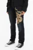 ROBINS MENS SLIM LONG FLAP JEANS IN F_ED UP BLACK WITH GOLD EMBROIDERY AND CRYSTALS sold by Robin's Jean