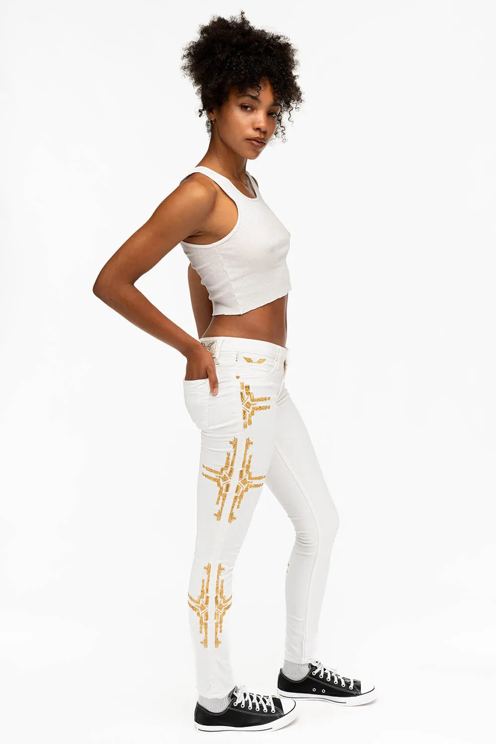 MARILYN SKINNY IN CHAPA WHITE sold by Robin's Jean product image thumbnail 5