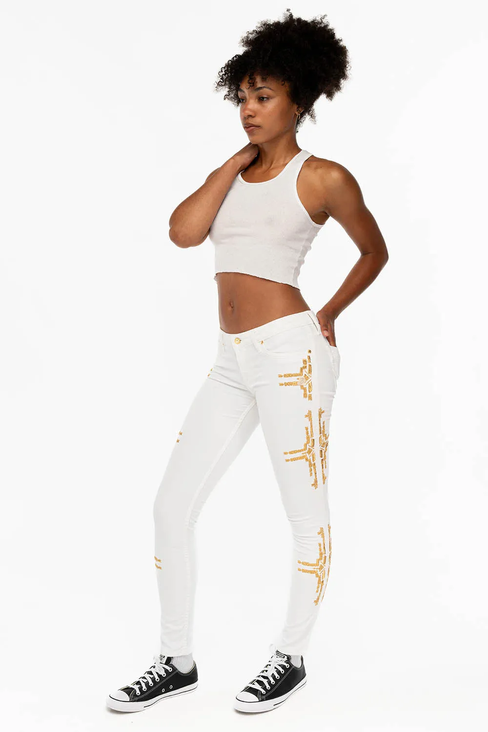 MARILYN SKINNY IN CHAPA WHITE sold by Robin's Jean product image thumbnail 4