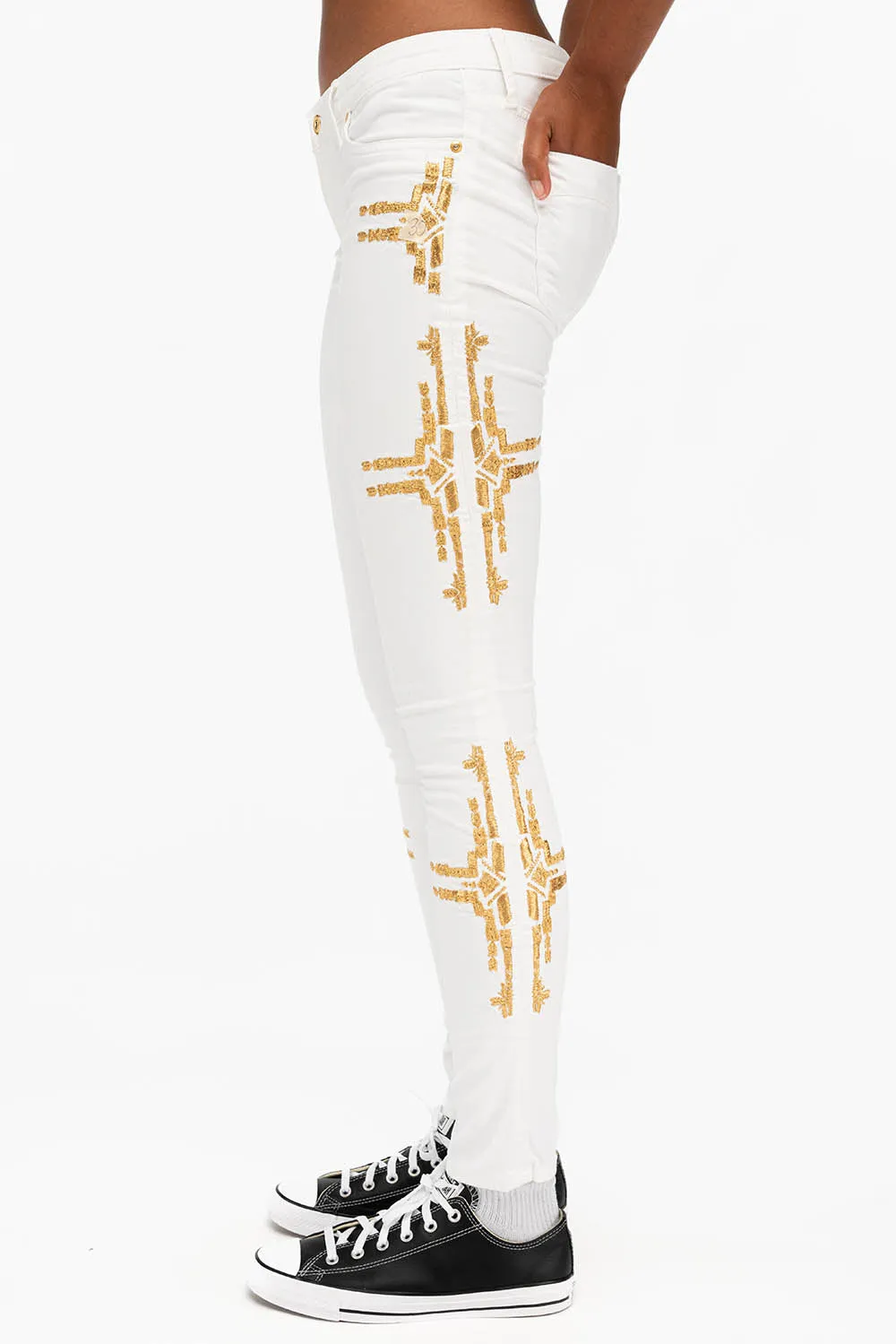MARILYN SKINNY IN CHAPA WHITE sold by Robin's Jean product image thumbnail 2