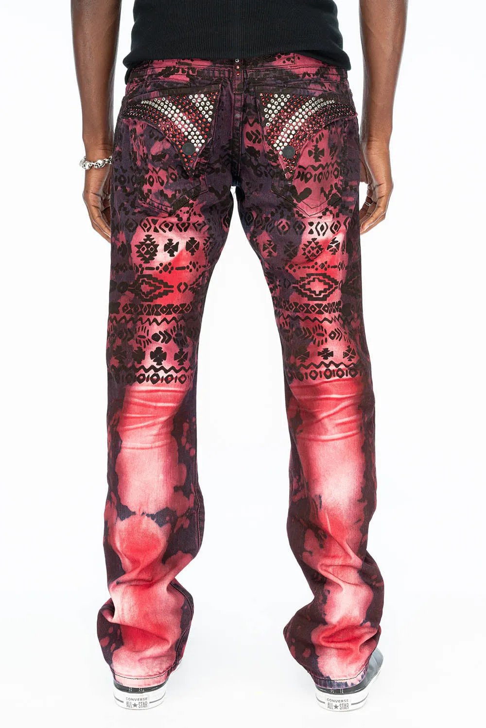 LONG FLAP STRAIGHT LEG JEANS WITH EMBROIDERY AND CRYSTALS  IN SIOUX  WASH sold by Robin's Jean product image thumbnail 4