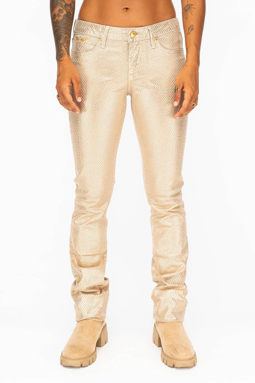 MID RISE WOMENS SKINNY JEANS IN LIGHT GREY HONEYCOMB TREATMENT sold by Robin's Jean