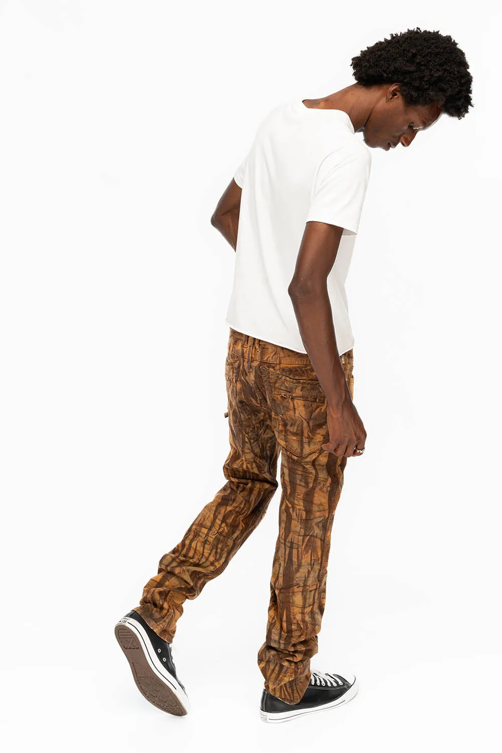 MENS MOTO BIKER JEANS IN BROWN ORANGE WASH sold by Robin's Jean product image thumbnail 4