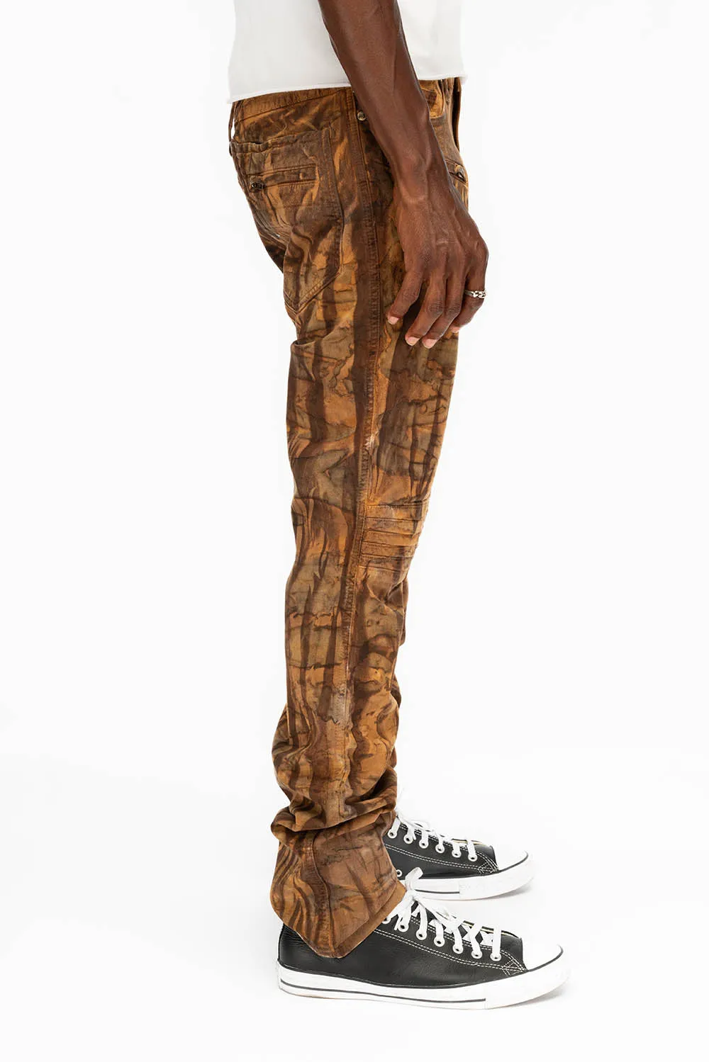 MENS MOTO BIKER JEANS IN BROWN ORANGE WASH sold by Robin's Jean product image thumbnail 2