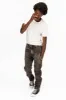 MENS CHINO PANTS WITH STUDS AND CRYSTALS IN BROWN WASH sold by Robin's Jean