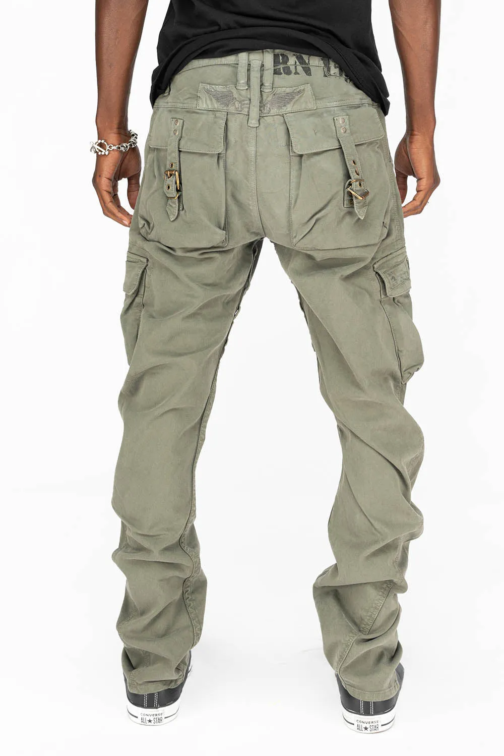 MENS MILITARY STYLE CARGO PANTS IN OLIVE DYE sold by Robin's Jean product image thumbnail 4