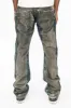 CLASSIC 5 POCKET STRAIGHT LEG IN BLUE GREY GRAFFITO WASH sold by Robin's Jean
