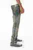 CLASSIC 5 POCKET STRAIGHT LEG IN BLUE GREY GRAFFITO WASH sold by Robin's Jean