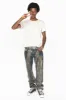 CLASSIC 5 POCKET STRAIGHT LEG IN BLUE GREY GRAFFITO WASH sold by Robin's Jean