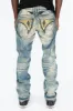 VINTAGE RIPPED,DISTRESSED & REPAIRED JEANS WITH BACK POCKET CRYSTALS IN OMAHA WASH sold by Robin's Jean