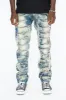 VINTAGE DISTRESSED & REPAIRED JEANS WITH BACK POCKET CRYSTALS IN BLUE CHEROKEE WASH sold by Robin's Jean