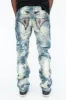 VINTAGE DISTRESSED & REPAIRED JEANS WITH BACK POCKET CRYSTALS IN BLUE CHEROKEE WASH sold by Robin's Jean