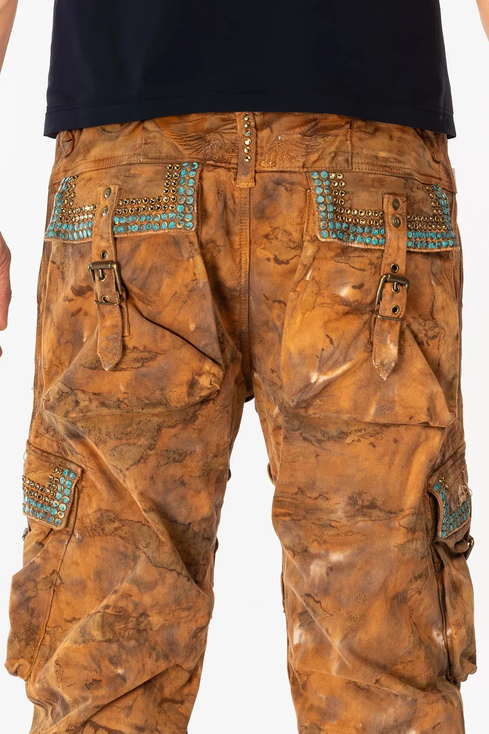 MENS PREDATOR CARGO PANTS WITH CRYSTALS IN MUD BROWN sold by Robin's Jean product image thumbnail 5