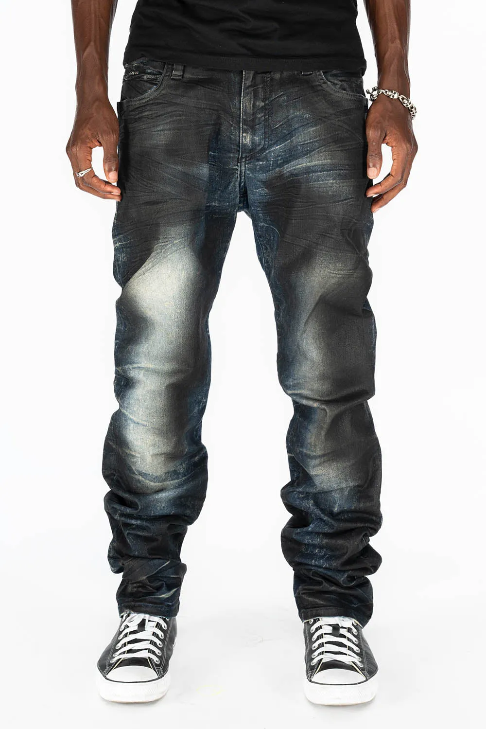 MINI FLAP MENS SLIM JEANS IN 5D SEMI COATING WITH CRYSTALS sold by Robin's Jean product image thumbnail 4