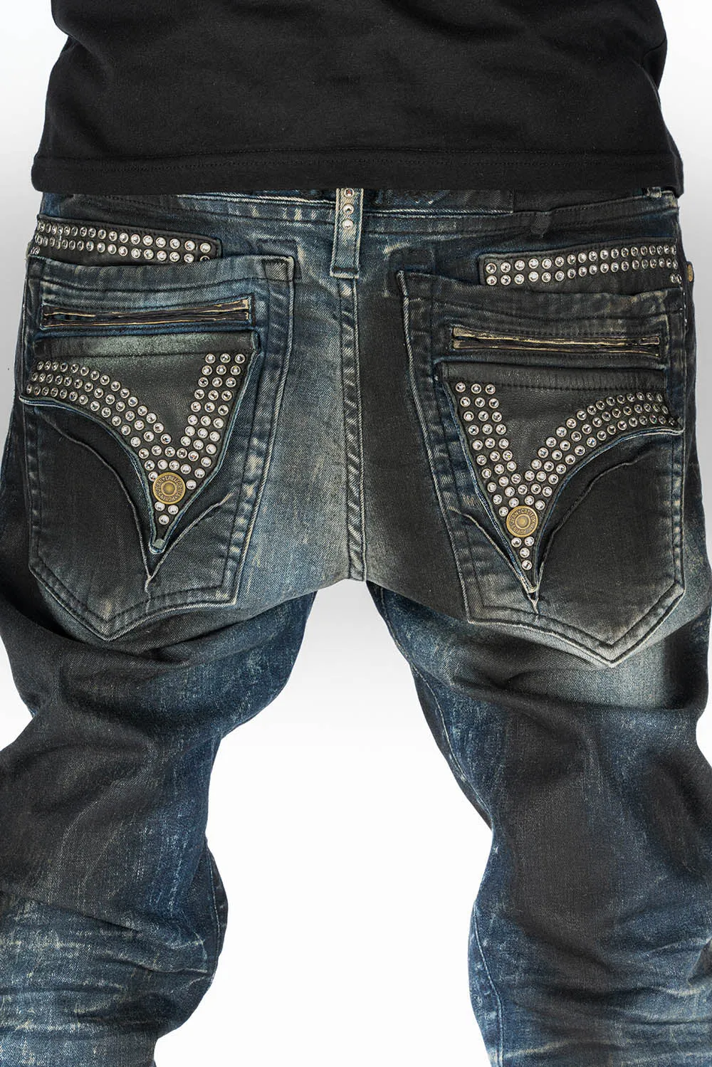 MINI FLAP MENS SLIM JEANS IN 5D SEMI COATING WITH CRYSTALS sold by Robin's Jean product image thumbnail 3