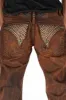 MENS LONG FLAP STRAIGHT CUT JEANS WITH CRYSTALS IN OIL BROWN sold by Robin's Jean