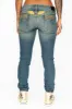 MARILYN WOMENS DISTRESSED STUDDED SKINNY BLUE JEANS WITH GOLD EMBELLISHMENT sold by Robin's Jean