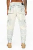 MILITARY STYLE WOMENS CARGO PANTS IN PALE NICOLE LIGHT BLUE WASH sold by Robin's Jean