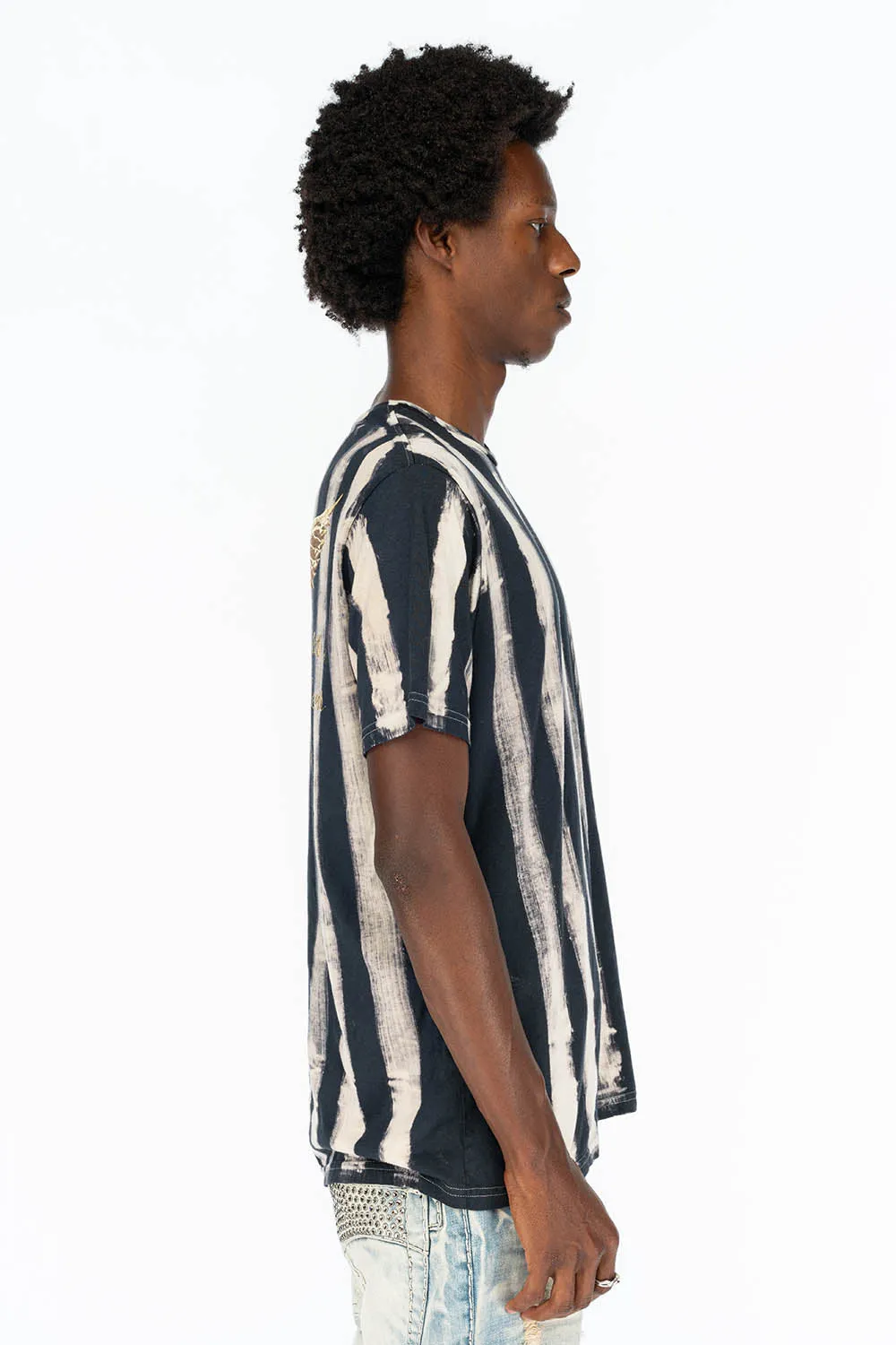 PRISONER BLACK/WHITE T-SHIRT WITH GOLD WING sold by Robin's Jean product image thumbnail 5