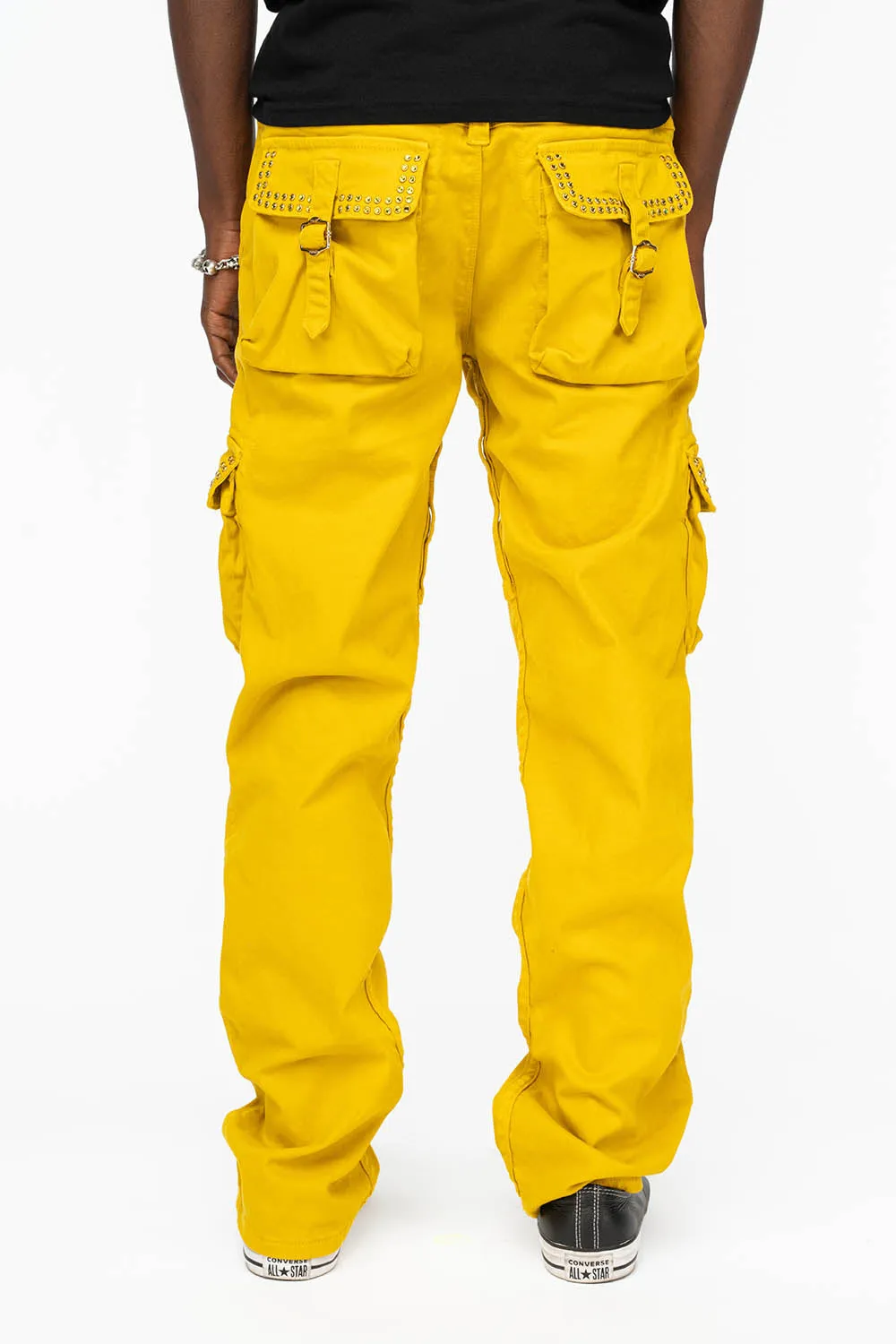 ROBINS NEW MILITARY STYLE CARGO PANTS IN MUSTARD WITH CITRINE CRYSTALS sold by Robin's Jean product image thumbnail 5