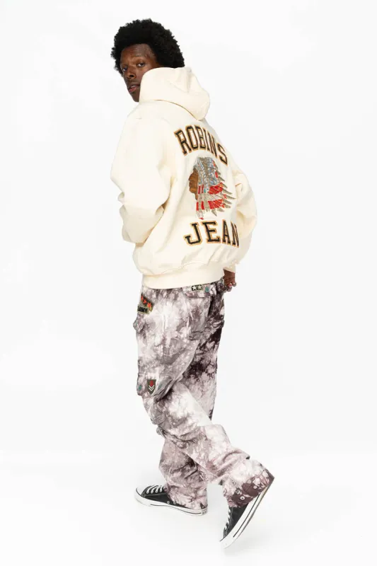 ROBIN’S HEAVY WEIGHT  NATIVE AMERICAN CHIEF PULLOVER HOODIE IN CREAM sold by Robin's Jean