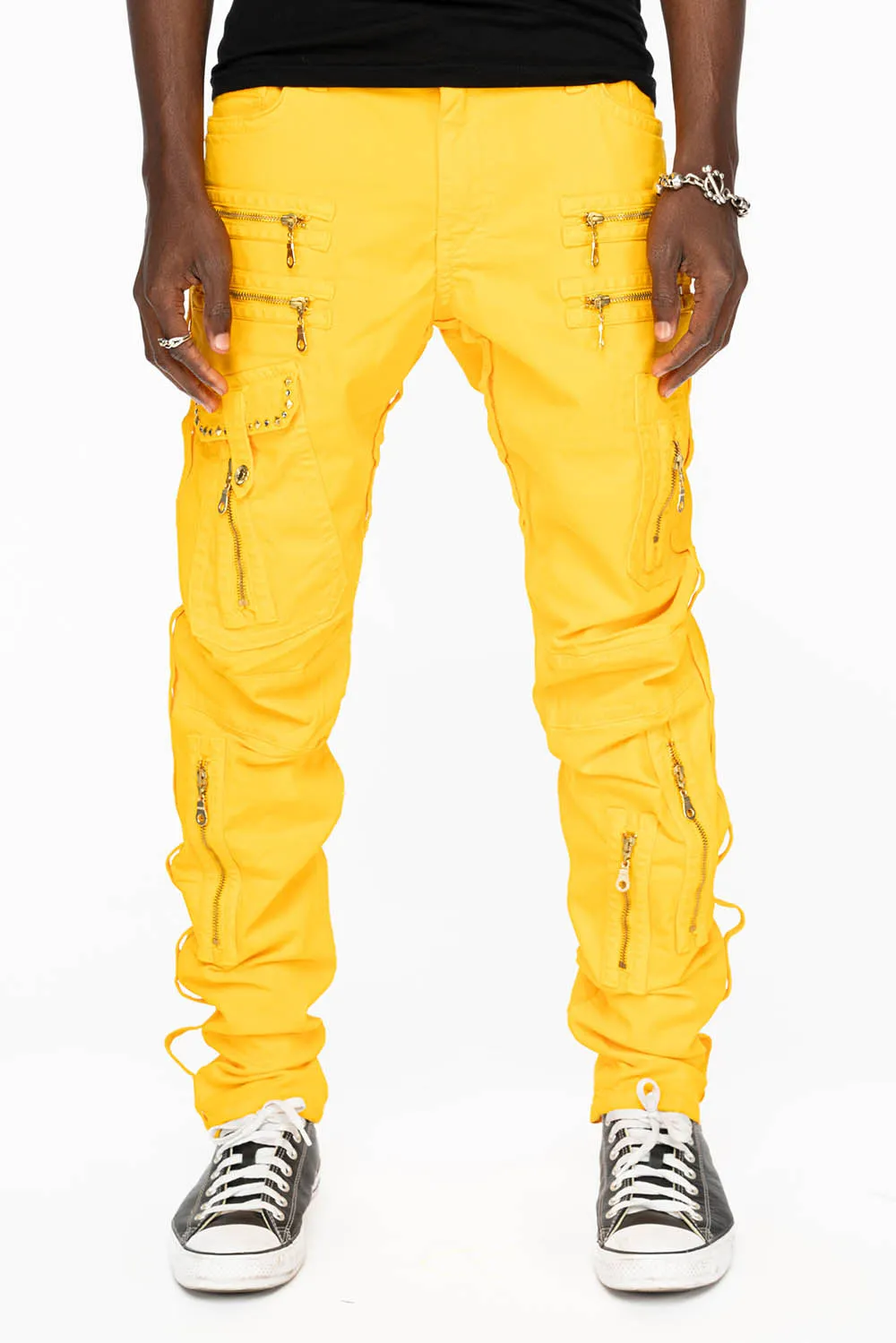 MECANO IN YELLOW WASH WITH STUDS AND CRYSTALS sold by Robin's Jean