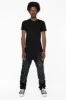 SLIM JEANS WITH OVAL PATCHES WITH CRYSTALS IN F_ED UP BLACK sold by Robin's Jean