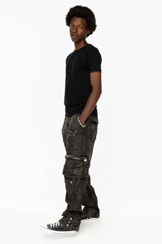 ORIGINAL ROBIN’S JEAN CALL OF DUTY CARGO PANTS IN VINTAGE CHARCOAL WASH sold by Robin's Jean