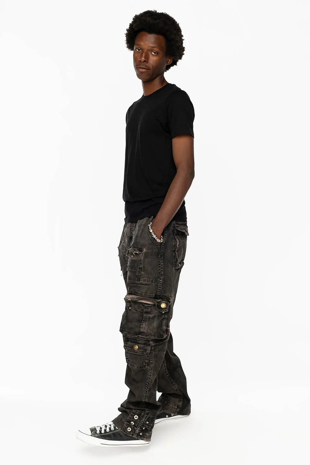 ORIGINAL ROBIN’S JEAN CALL OF DUTY CARGO PANTS IN VINTAGE CHARCOAL WASH sold by Robin's Jean