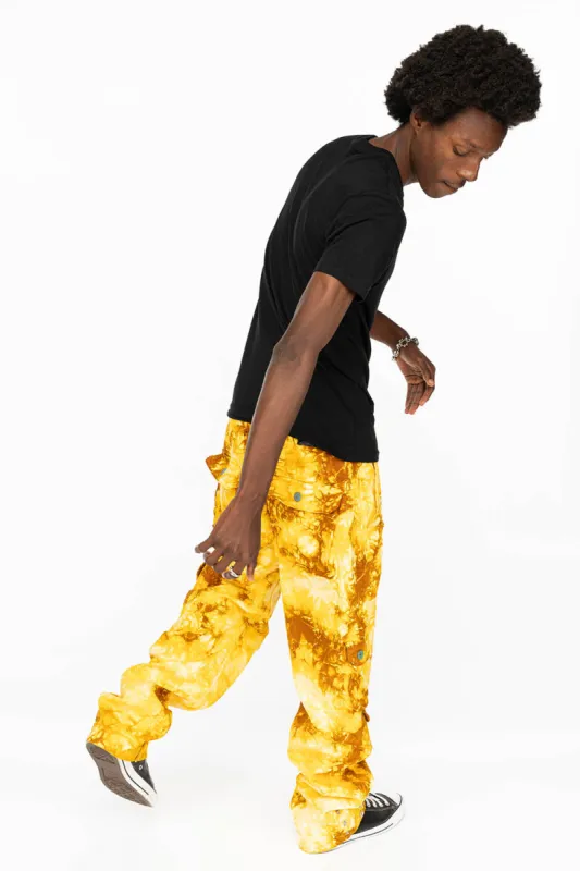 ORIGINAL ROBIN’S JEAN CALL OF DUTY CARGO PANTS IN TYE DYE TAN YELLOW sold by Robin's Jean