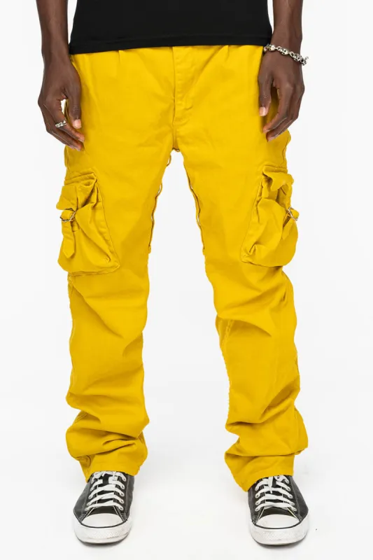 ROBINS NEW MILITARY STYLE CARGO PANTS IN MUSTARD COLOR WASH sold by Robin's Jean